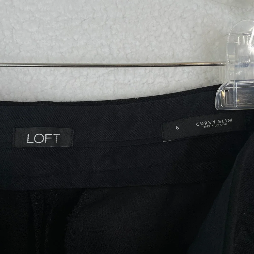 LOFT Curvy Slim Black Trousers Dress Pants Women Size 6 Professional Career
